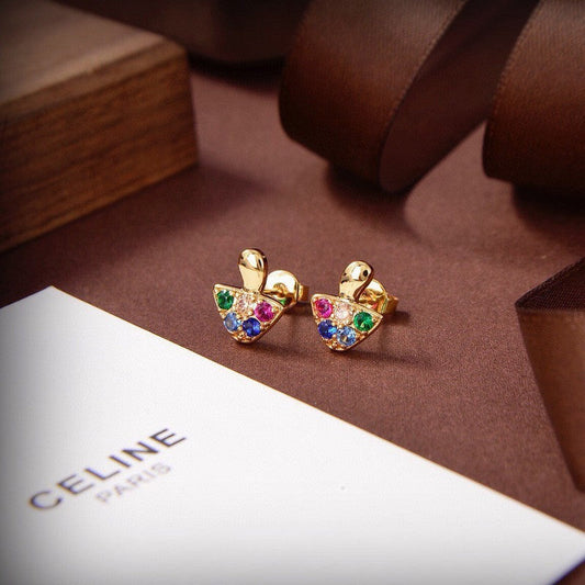 18K Celine Colorful Mushroom Earrings